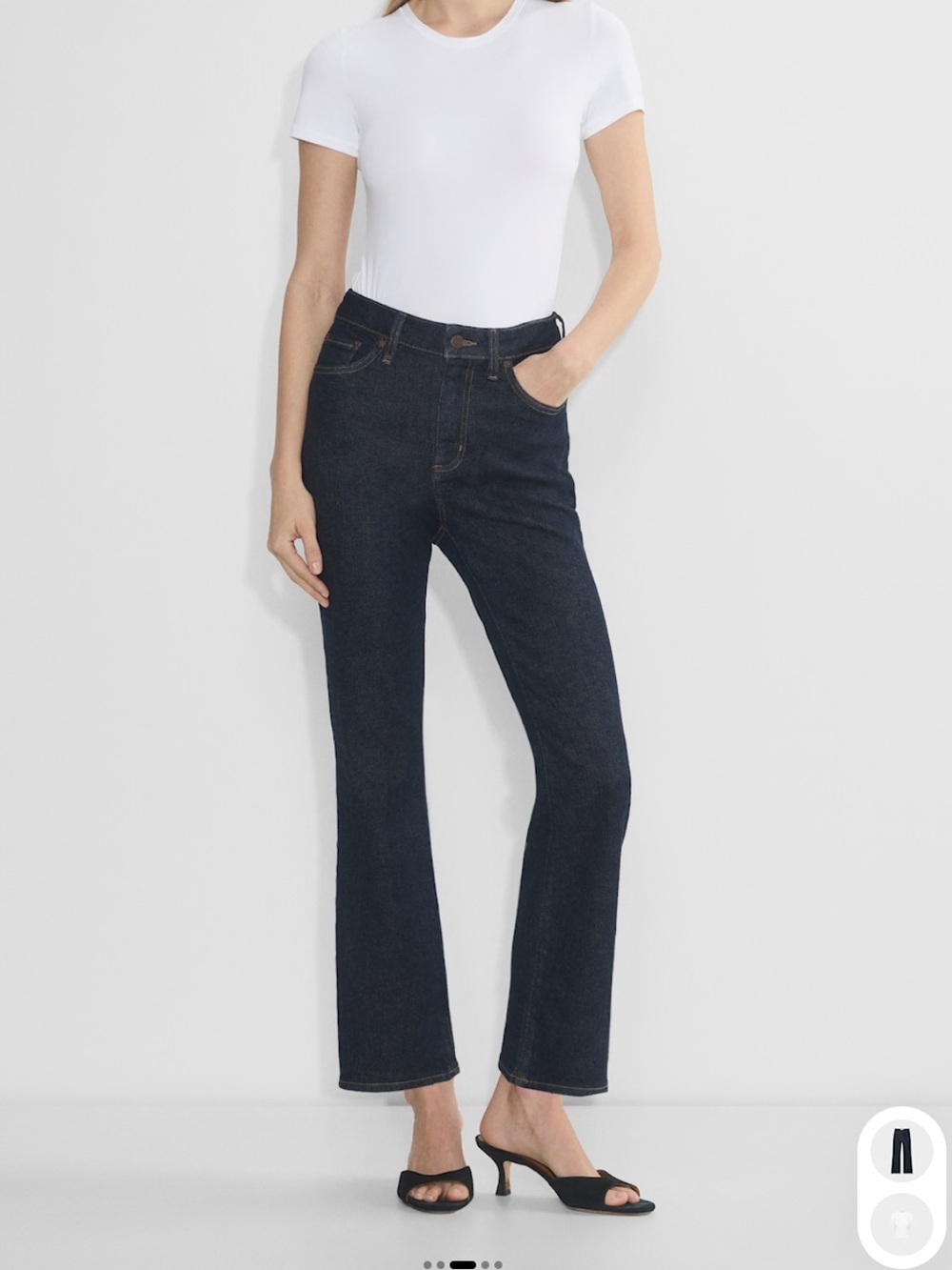 Aritzia Denim Forum Diaz Hi-Rise Bootcut Jeans in Dark Indigo
